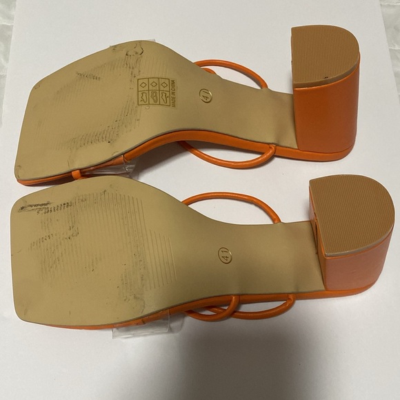 SHEIN Orange Block Heeled Strappy Sandal Size: 41 - Picture 5 of 6